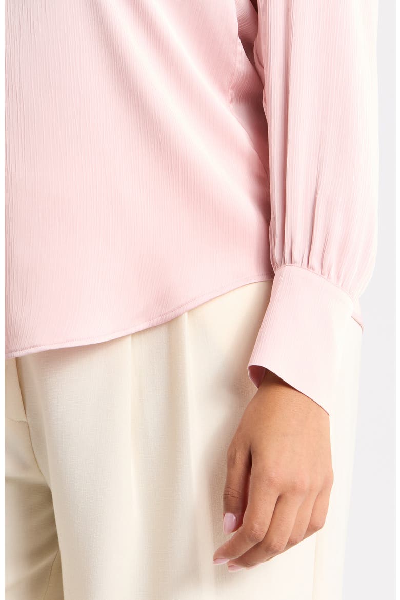 Pleated Front Satin Top, Alternate, color, PINK BLUSH