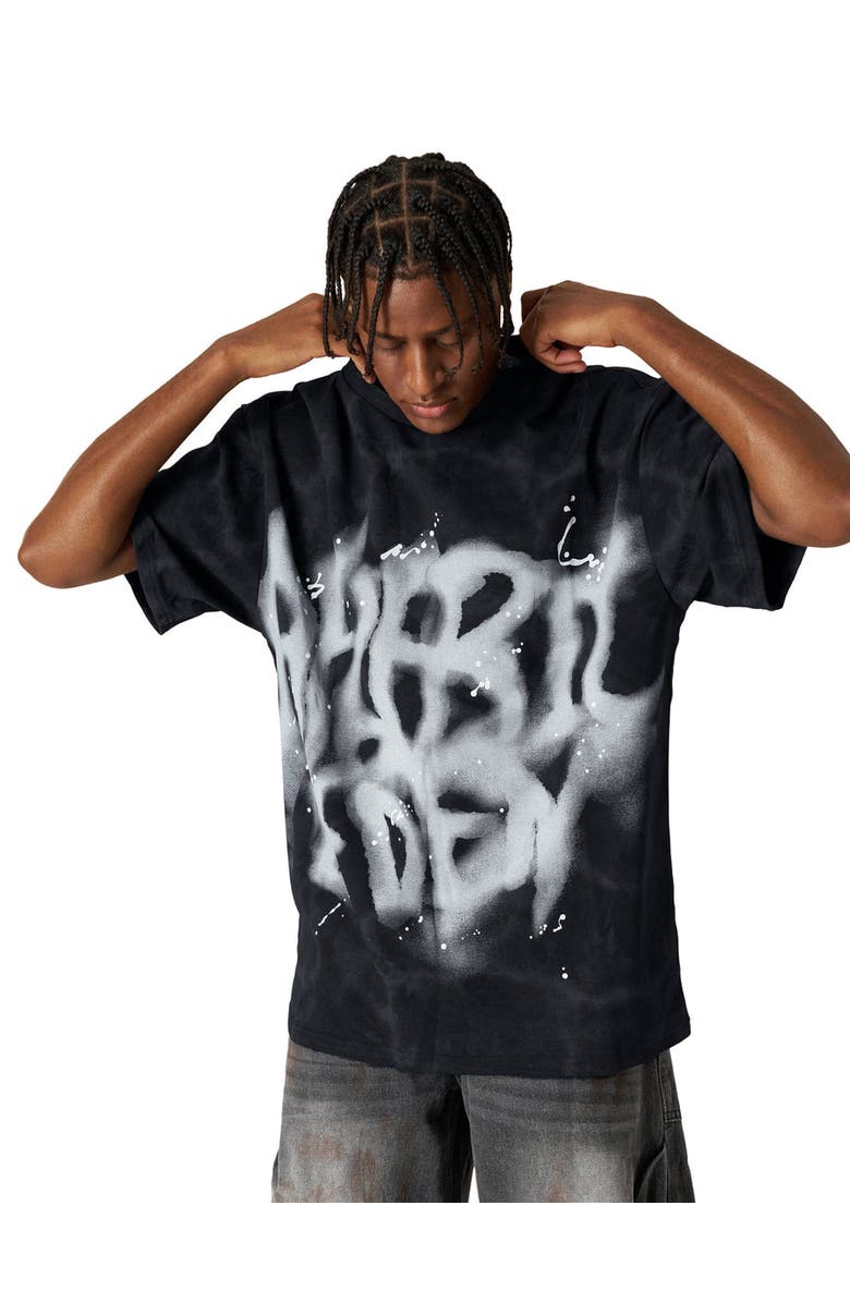 AELFRIC EDEN Washed Abstract Graphic Tee, Main, color, Black