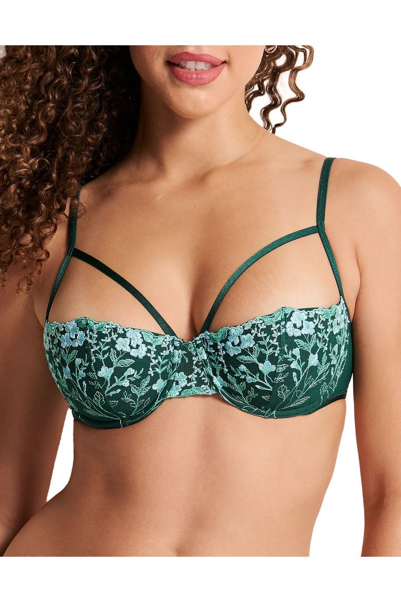 Fern Contour Balconette Bra, Main, color, Dark green