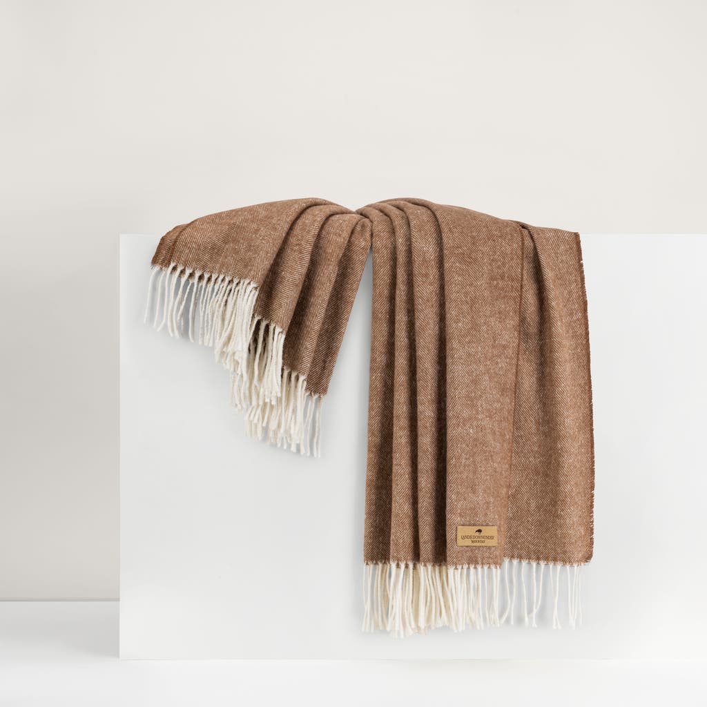 Lands Downunder Italian Herringbone Throw In Brown