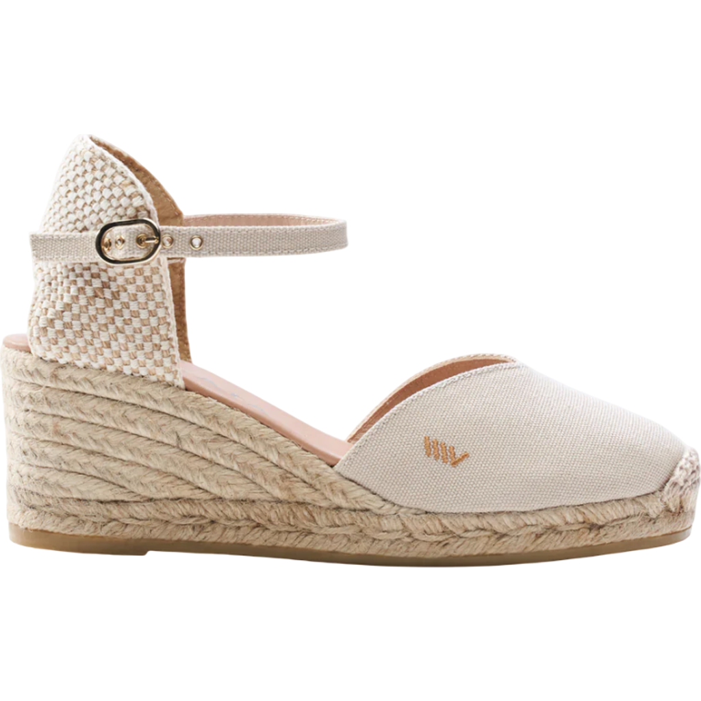 Viscata Reus Canvas Espadrille Wedges In Beige