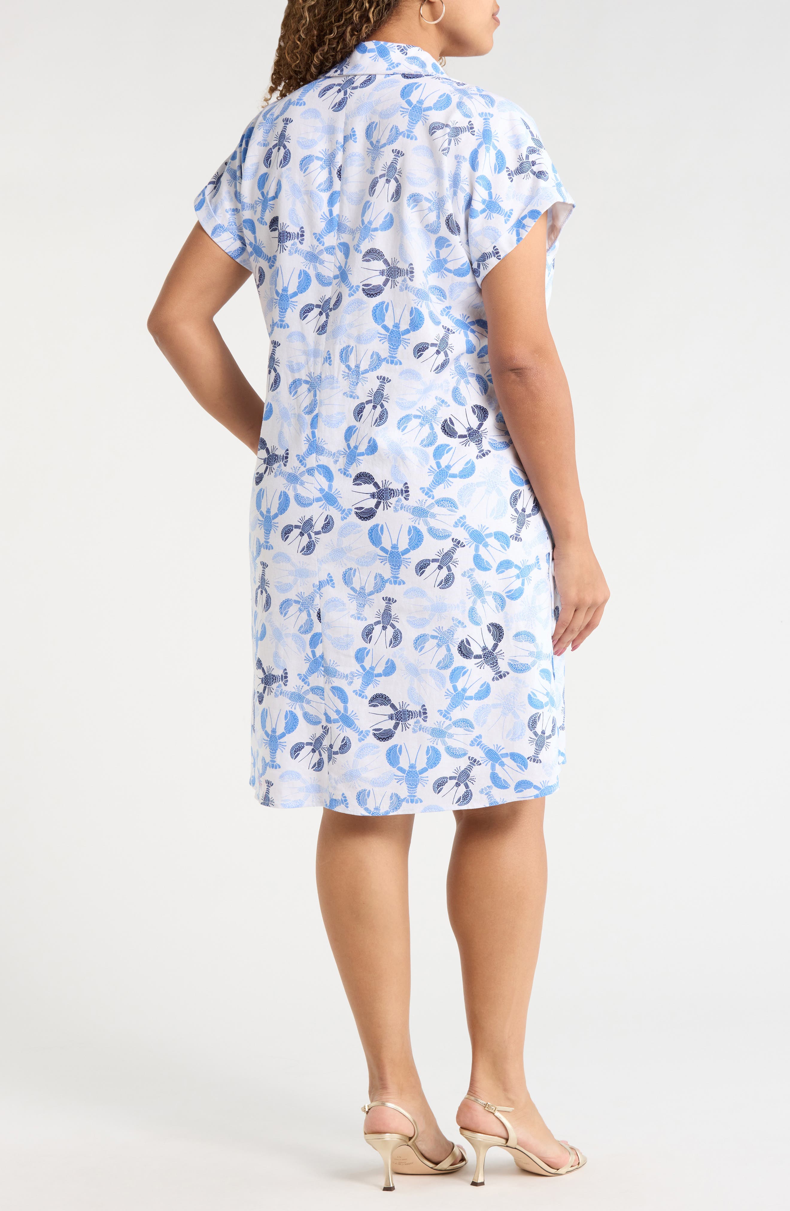 Lobster Print Collared V-Neck Dress - image 2