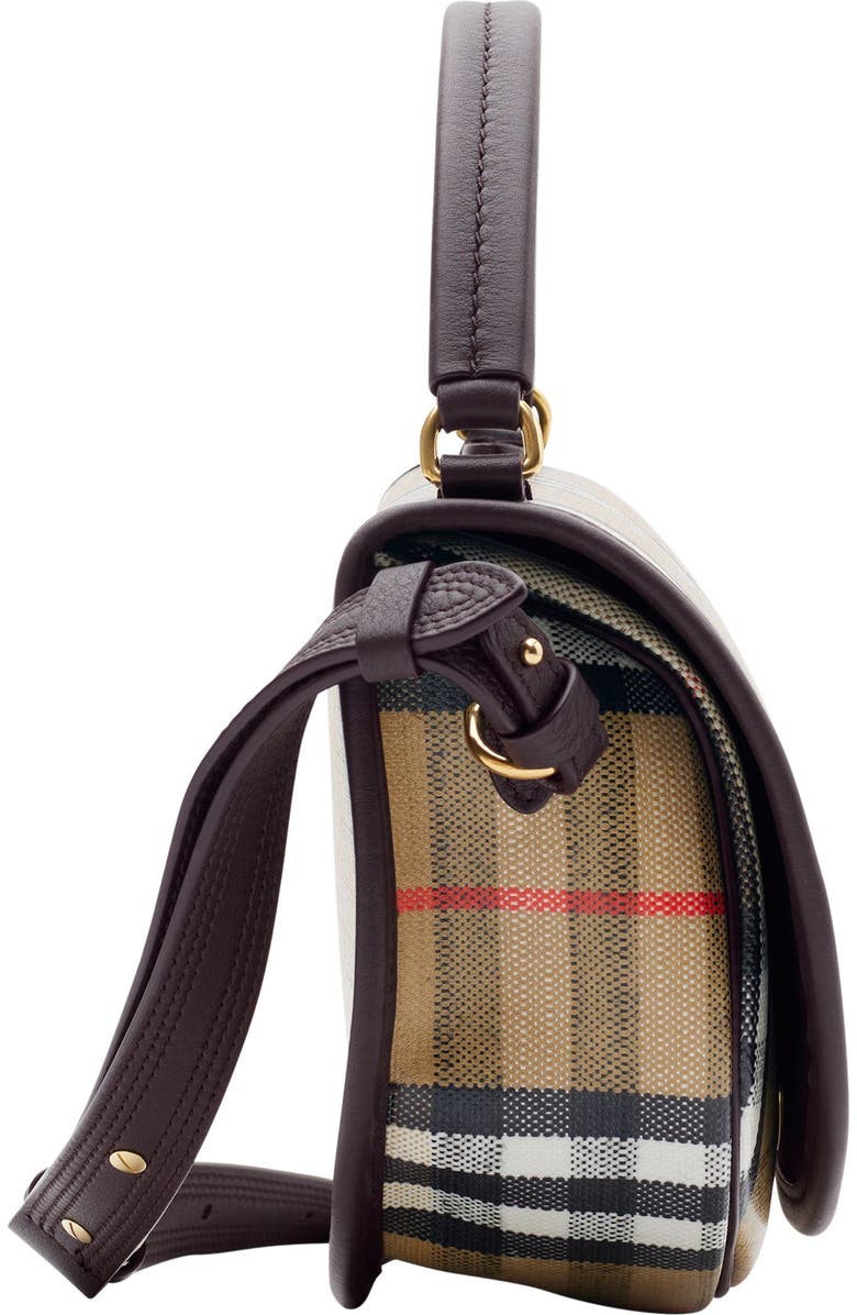 Burberry Highlands Coated Canvas Top Handle Bag, Alternate, color, Sand