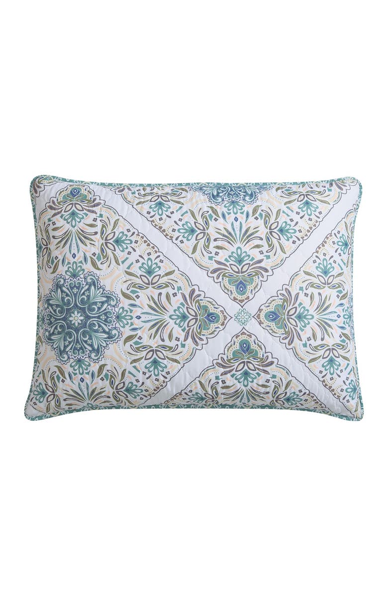 VCNY HOME Windsor Reversible Medallion Quilt Set - King, Alternate, color, Aqua