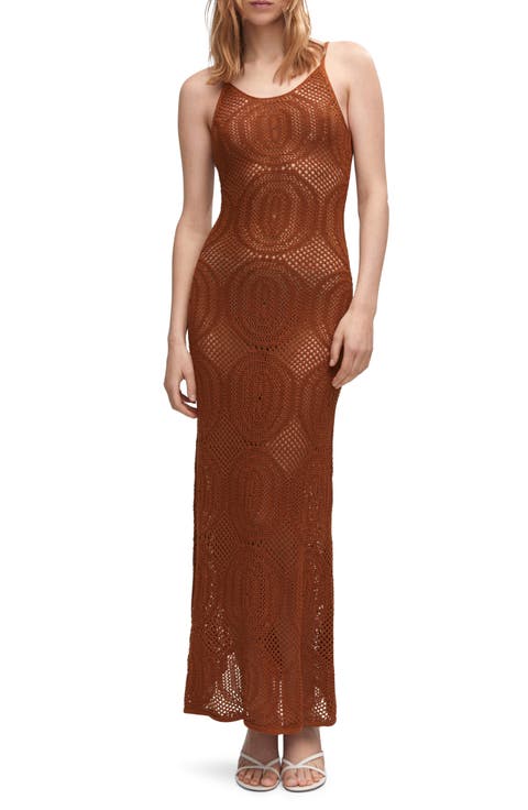 Sheer Openwork Knit Body-Con Dress