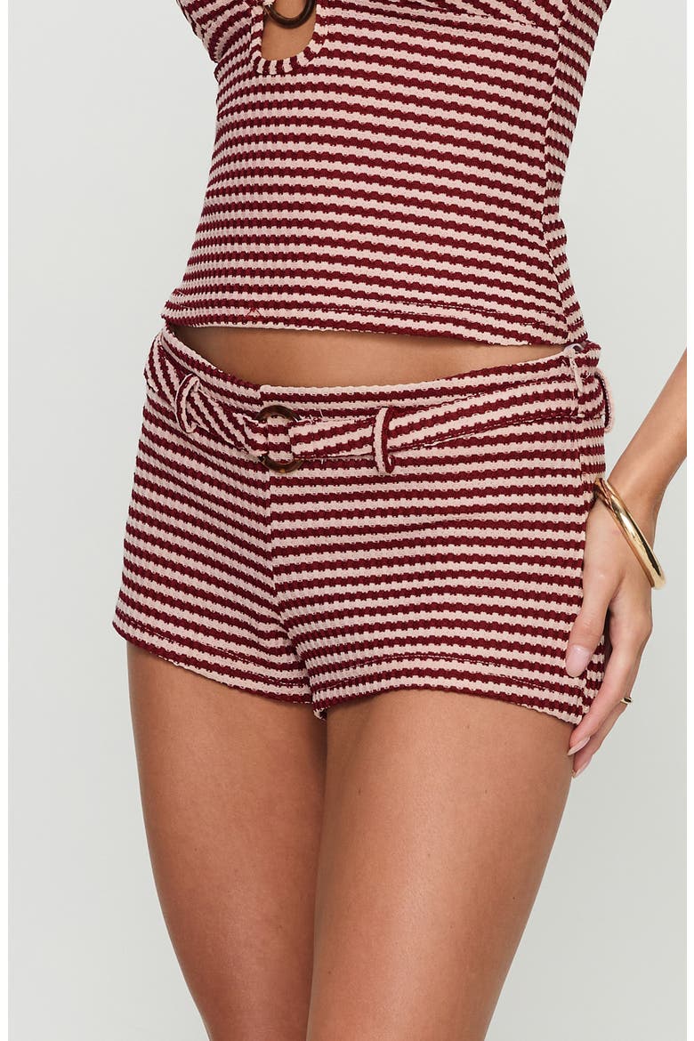 Olimpia Belted Micro Shorts, Alternate, color, RED STRIPE