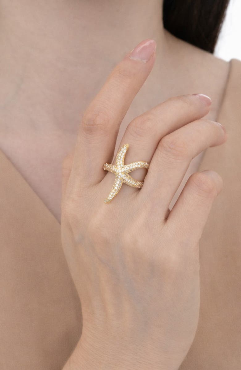 EYE CANDY LOS ANGELES Amie Starfish Statement Ring, Alternate, color, Gold