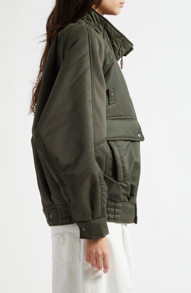 R13 Ribbed Flight Bomber Jacket, Alternate, color, Olive