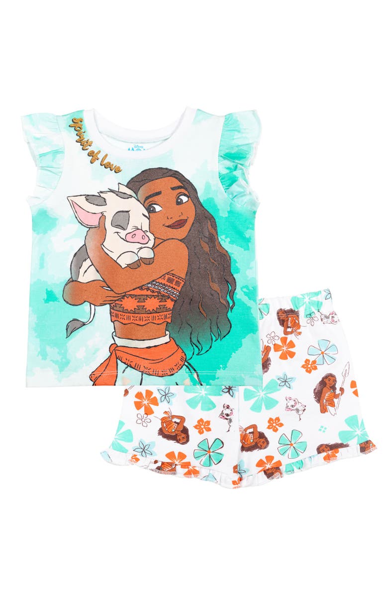 Disney Princess T-Shirt & French Terry Shorts Set, Main, color, Moana Blue