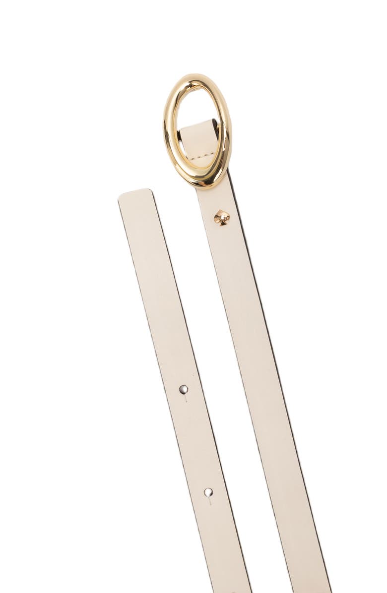 Kate Spade New York oval molten buckle leather belt, Alternate, color, Cream