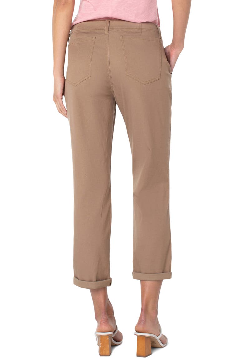 x Living in Yellow High Waist Cuffed Crop Button Fly Pants, Alternate, color, ASHWOOD BROWN