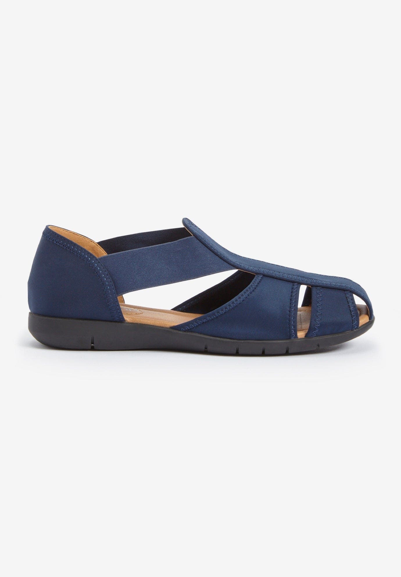 The Cheryl Stretch Neoprene Flat, Alternate, color, NAVY