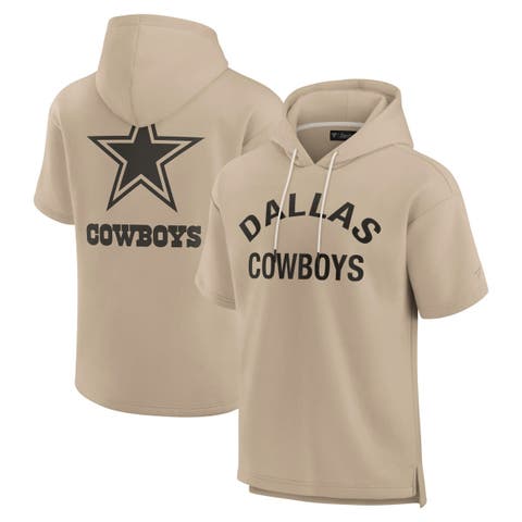 Unisex Fanatics Signature Khaki Dallas Cowboys Elements Super Soft Fleece Short Sleeve Pullover Hoodie