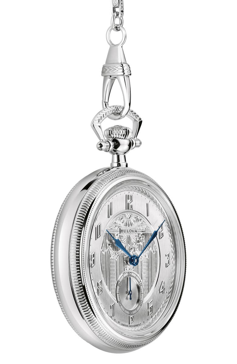 BULOVA Archive Series 150th Anniversary Pocket Watch, 45.5mm, Alternate, color, Silver-Tone