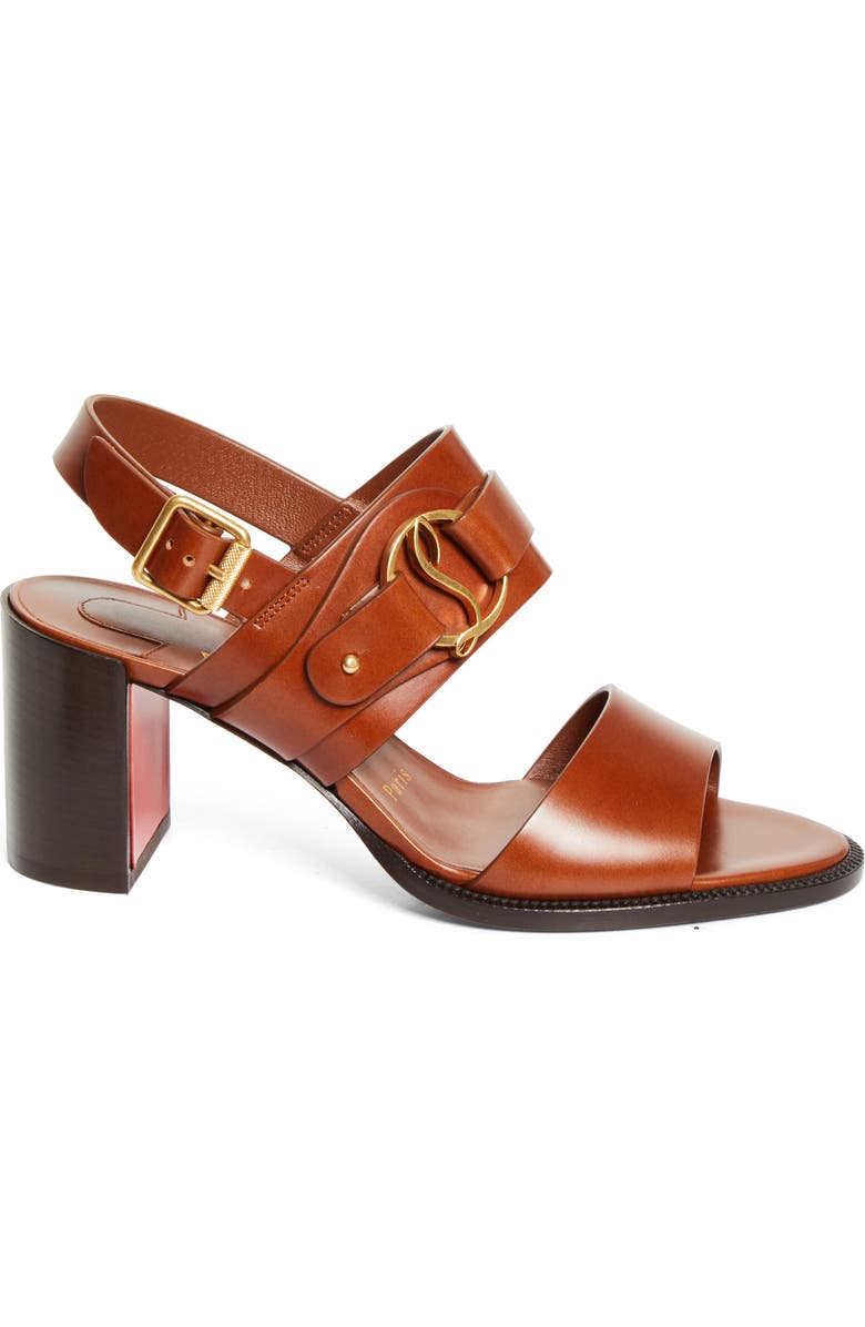 Christian Louboutin In Roma Block Heel Sandal, Alternate, color, Dark Carmine/Brown