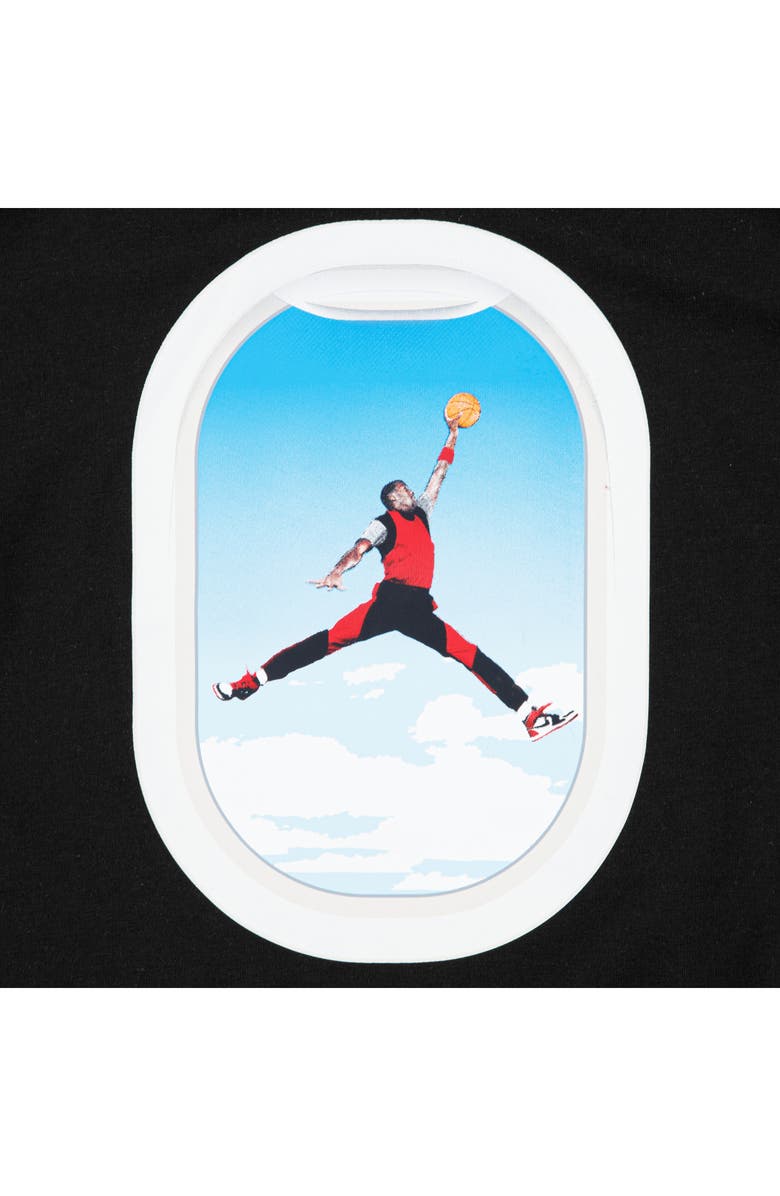Jordan Kids' Air Jordan Plane Window Graphic Cotton Blend T-Shirt, Alternate, color, Black