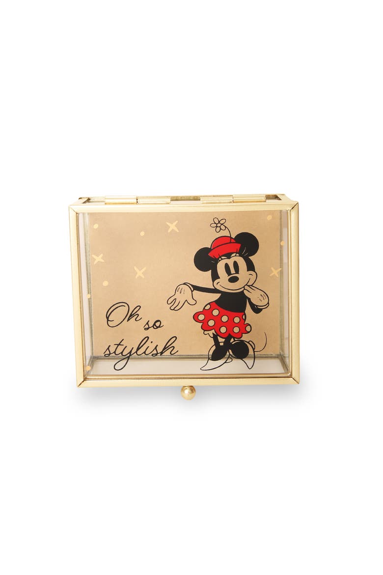 "Oh So Stylish" Glass Box, Main, color, Gold, clear