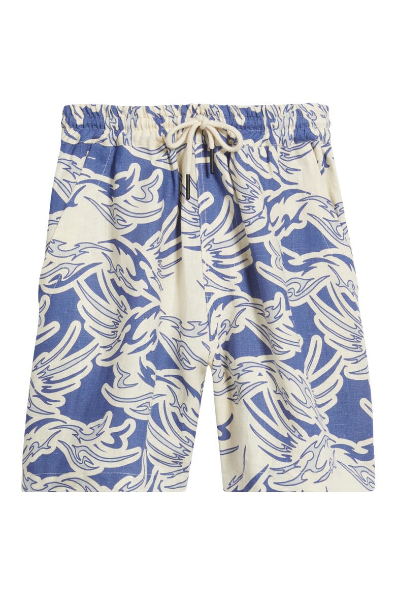 Rogue Porto Linen Drawstring Shorts, Alternate, color, BLUE