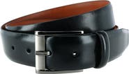 Trafalgar Men's Matteo 35mm Feather Edge Leather Dress Belt with Italian Buckle