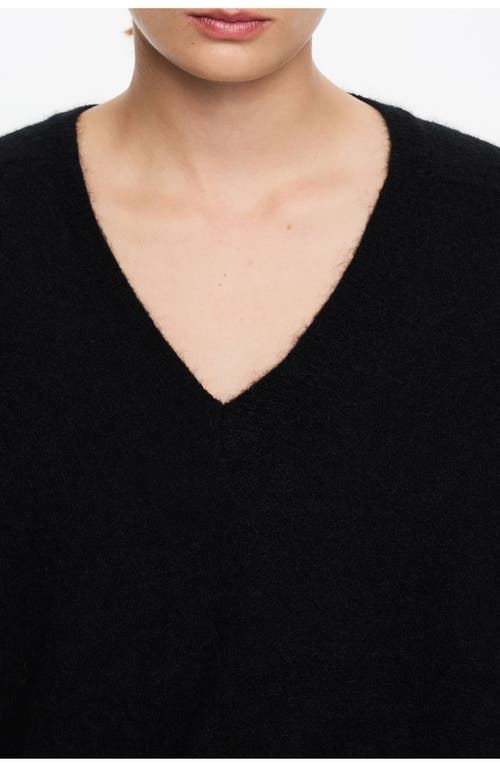 Bimba Y Lola Mohair V-neck Sweater In Black