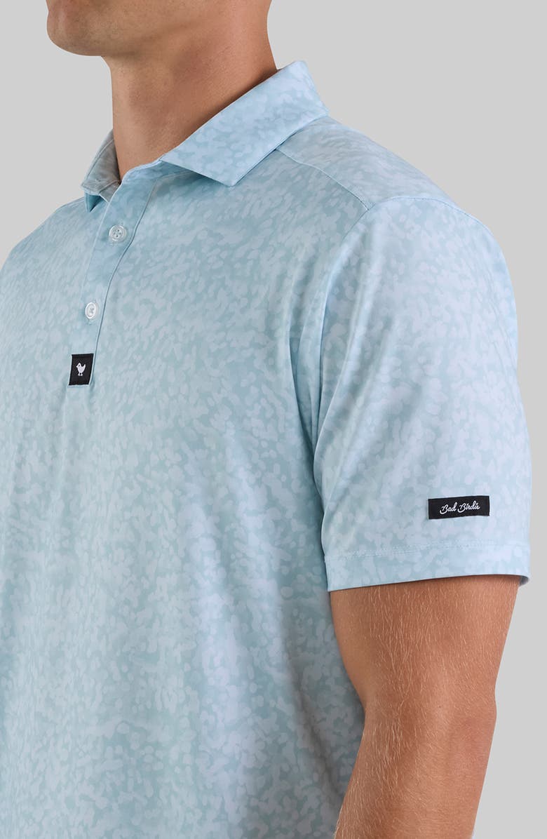 Bad Birdie Core Abstract Print Performance Polo, Alternate, color, Baby Blue