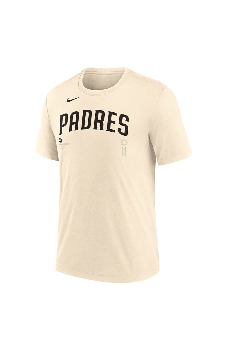 Nike Men's Nike Natural San Diego Padres Wordmark Tri-Blend T-Shirt, Alternate, color, Natural
