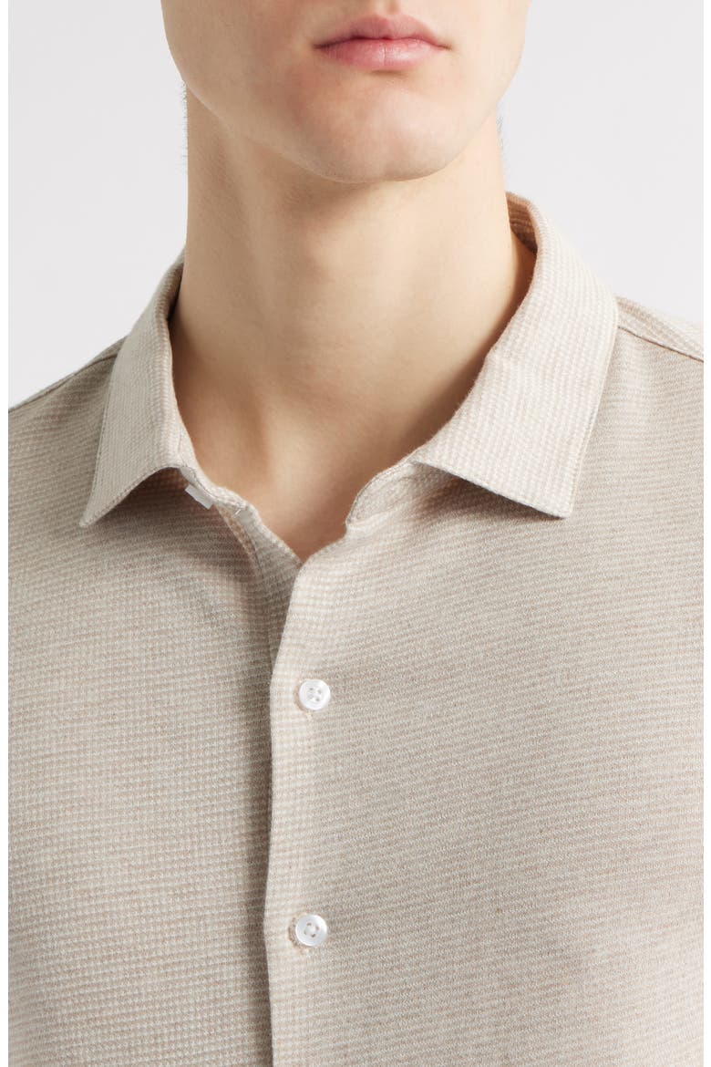 Dobston Cotton Blend Button-Up Shirt, Alternate, color, TAN