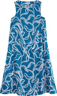 Seasalt Cornwall Cresting Waves Sleeveless Linen A-Line Dress