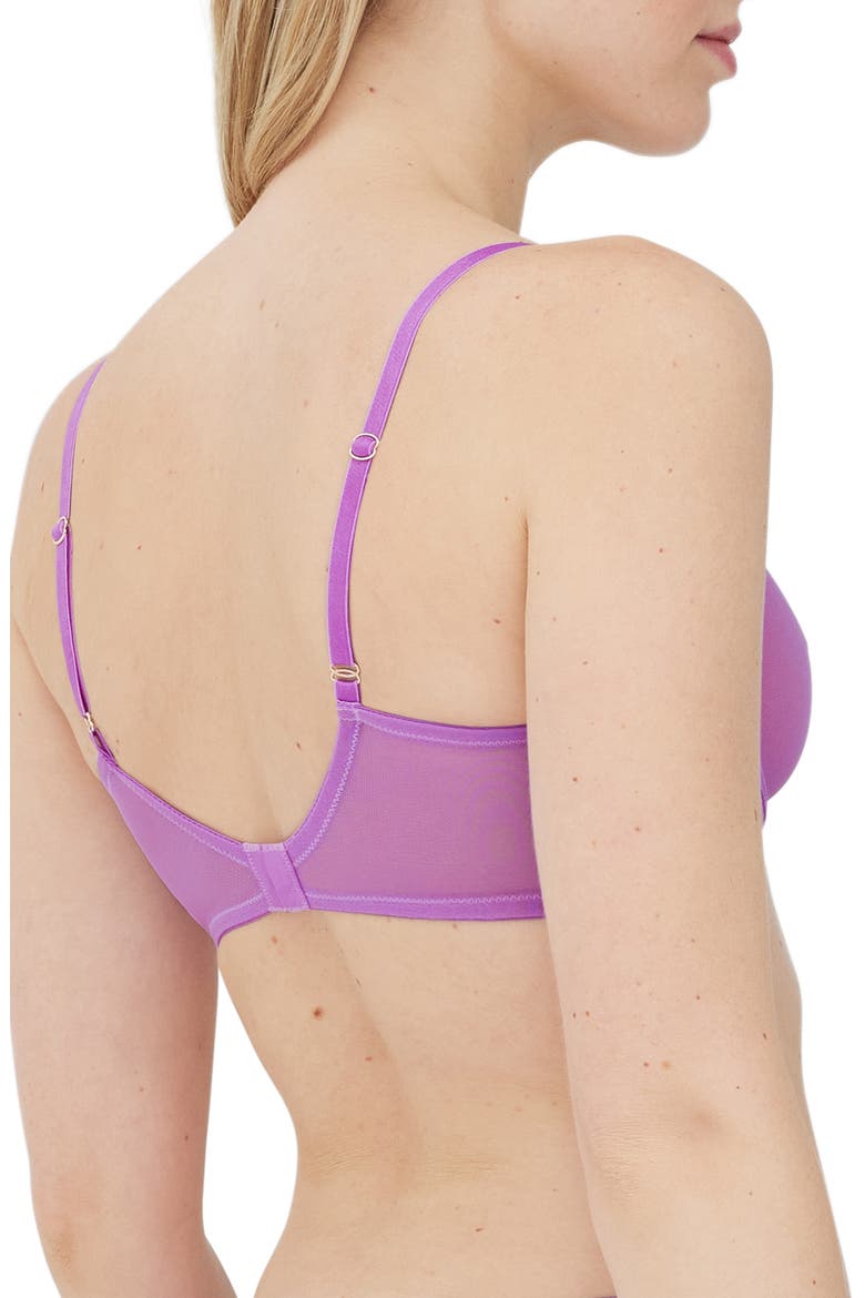 Passion Underwire Plunge Unlined Mesh Bra, Alternate, color, PURPLE/ CARNATION