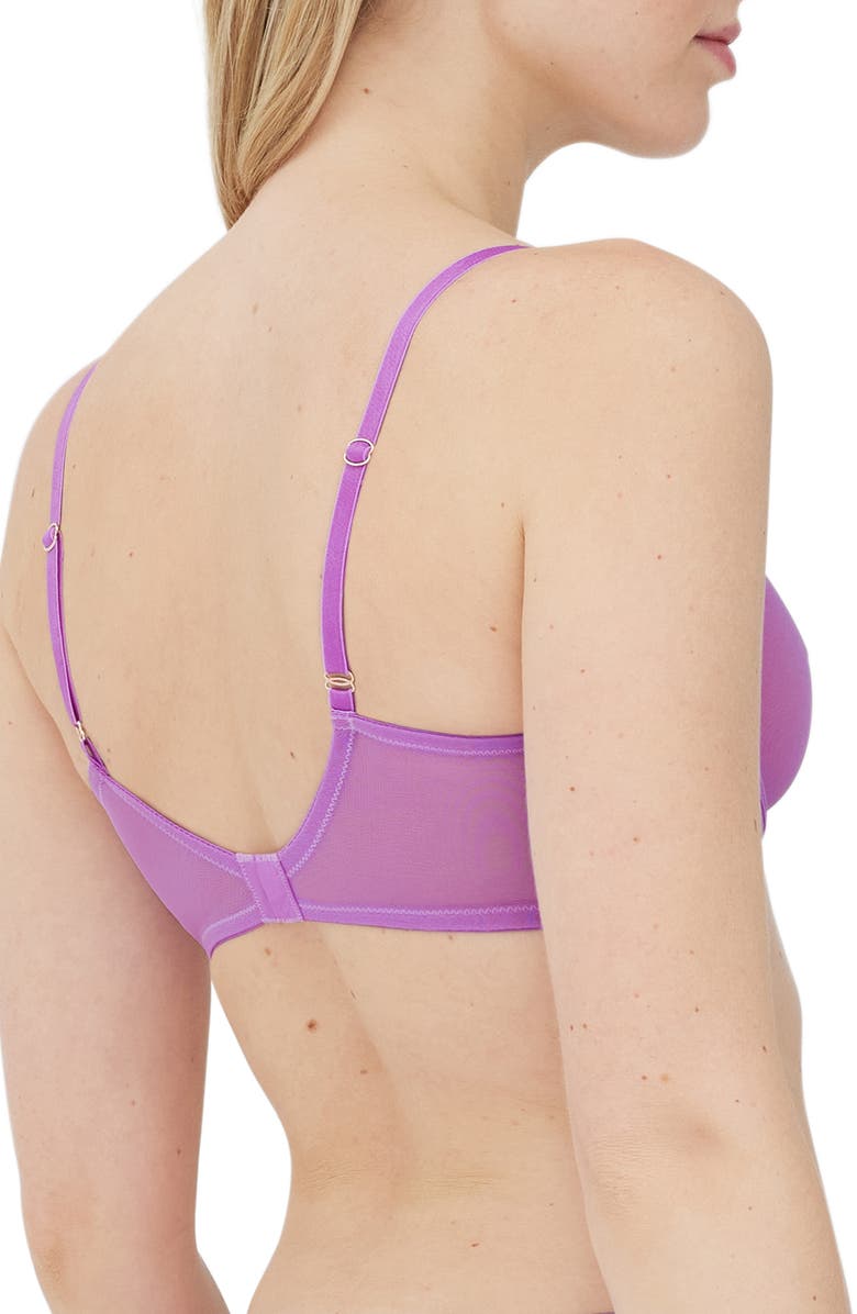 Skarlett Blue Passion Underwire Plunge Unlined Mesh Bra, Alternate, color, Purple/ Carnation