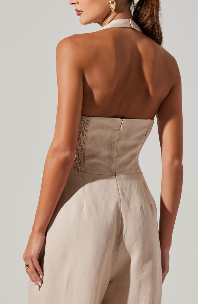 ASTR the Label Tatum Halter Button Front Jumpsuit, Alternate, color, 