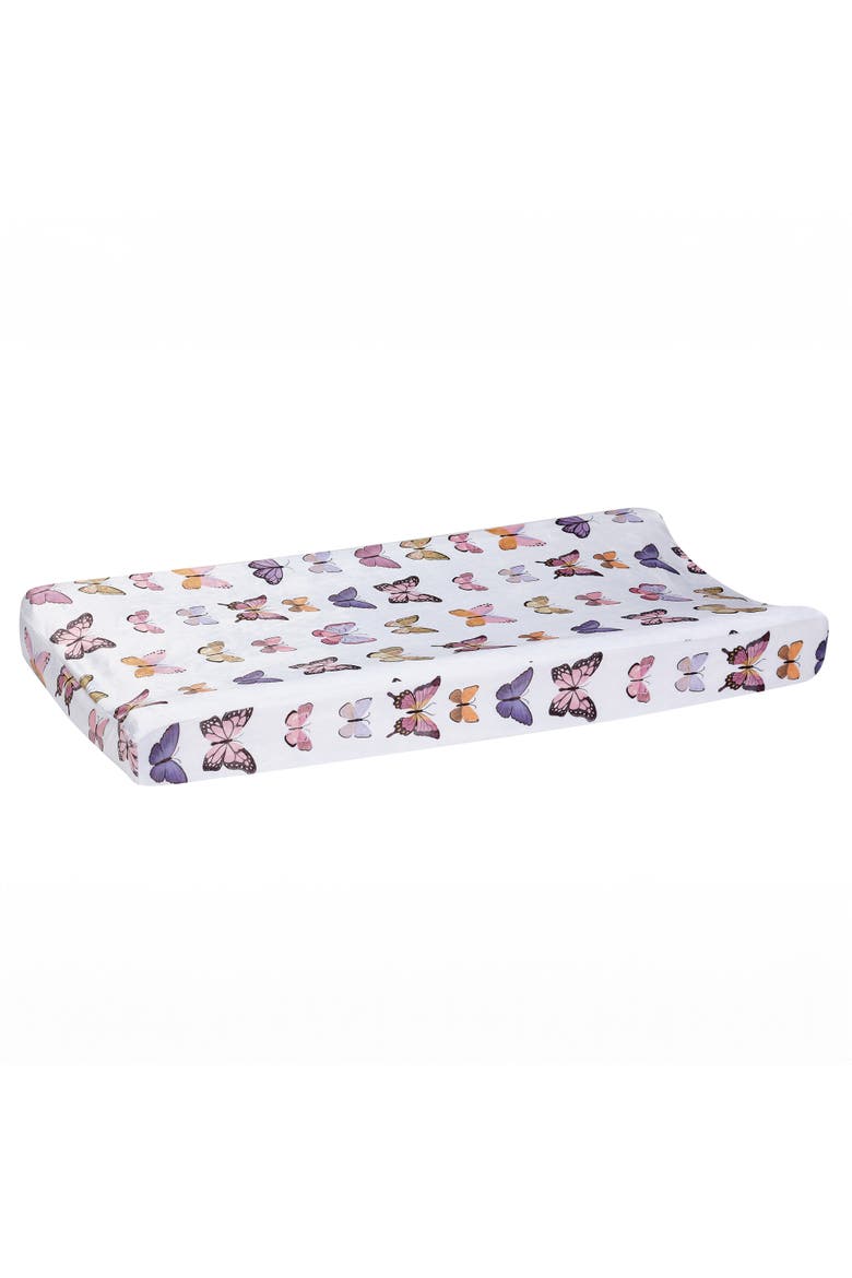 Butterfly Dreams Soft/Cozy Fleece Changing Pad Cover, Alternate, color, White
