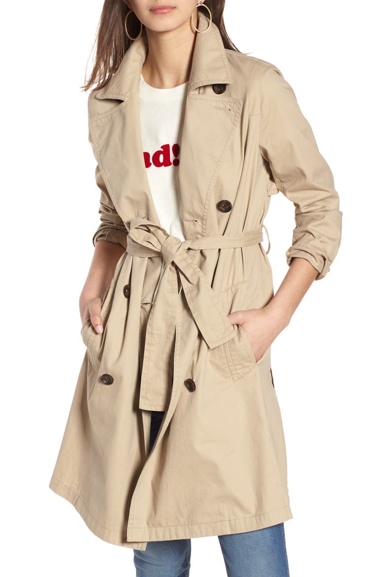 Abroad Trench Coat, Main, color, DARK ROPE