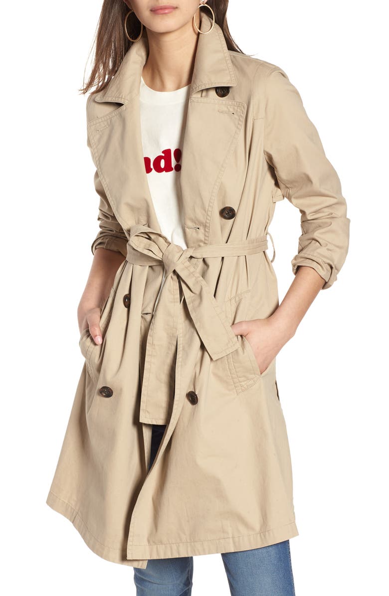 Madewell Abroad Trench Coat, Main, color,