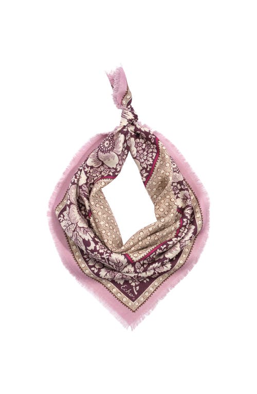 Echo Vintage Floral Dot Wool Bandana In Brown