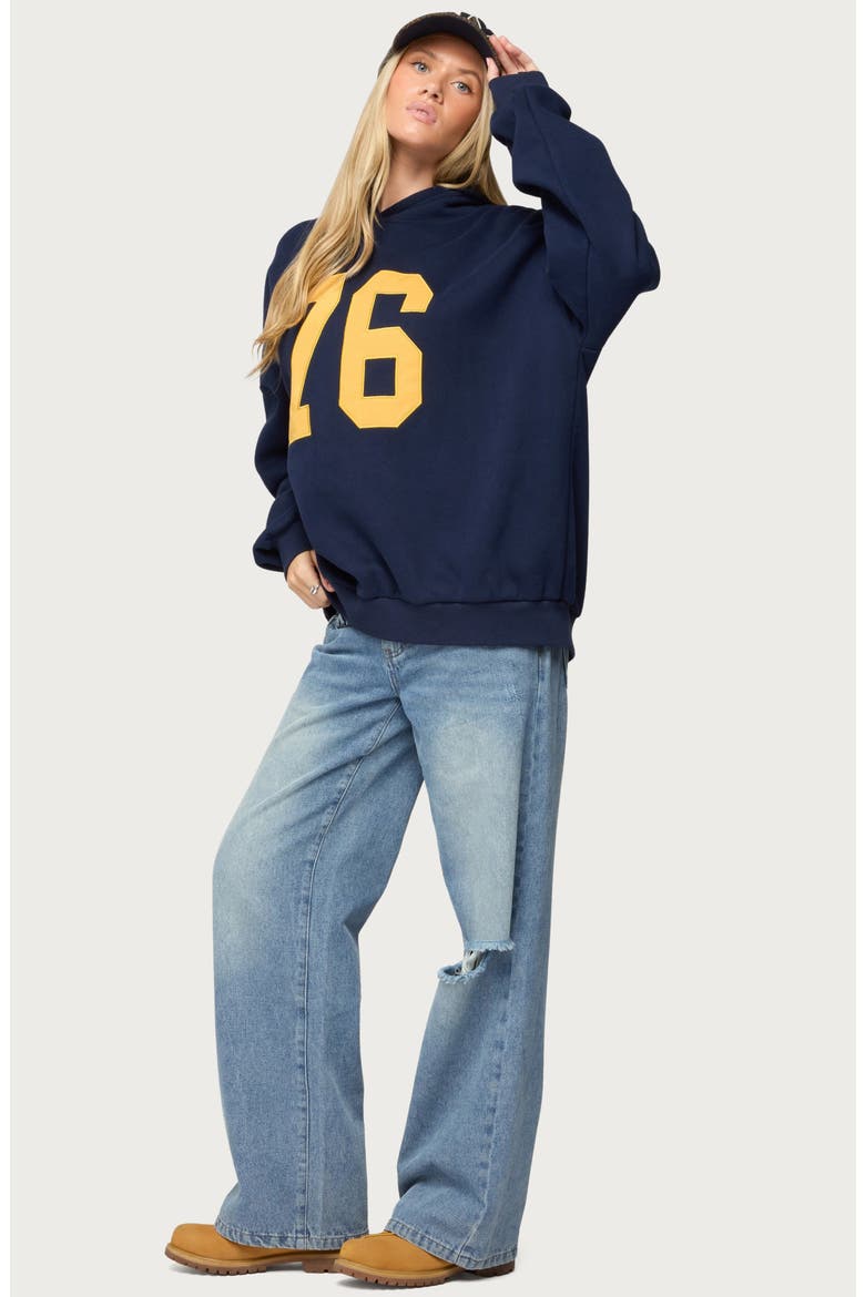 Rhyan 76 Oversize Hoodie, Alternate, color, NAVY