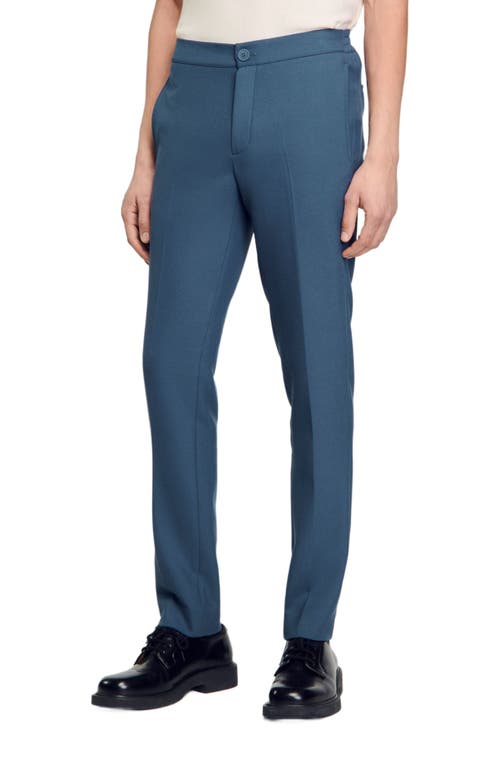 Sandro Jersey Trousers In Thunderstorm Blue
