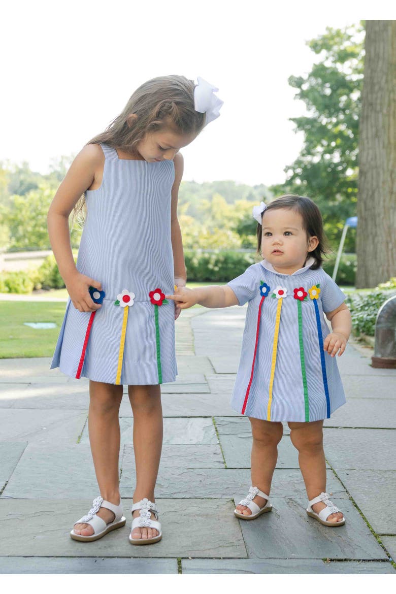Junior Cord Dress With Flowers, Alternate, color, Light Blue