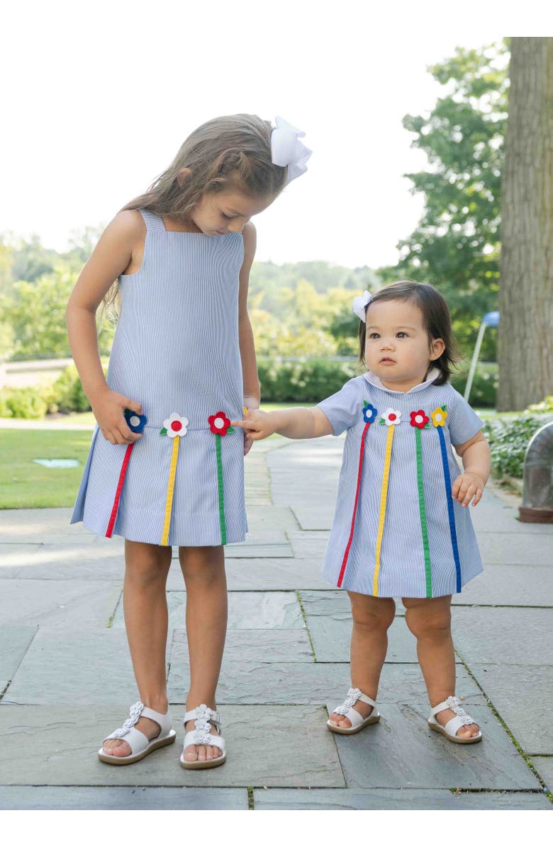 Florence Eiseman Dress With Flowers and Bloomer, Alternate, color, Light Blue