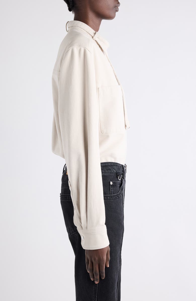 Isabel Marant Tess Cotton Twill Moto Top, Alternate, color, Off White