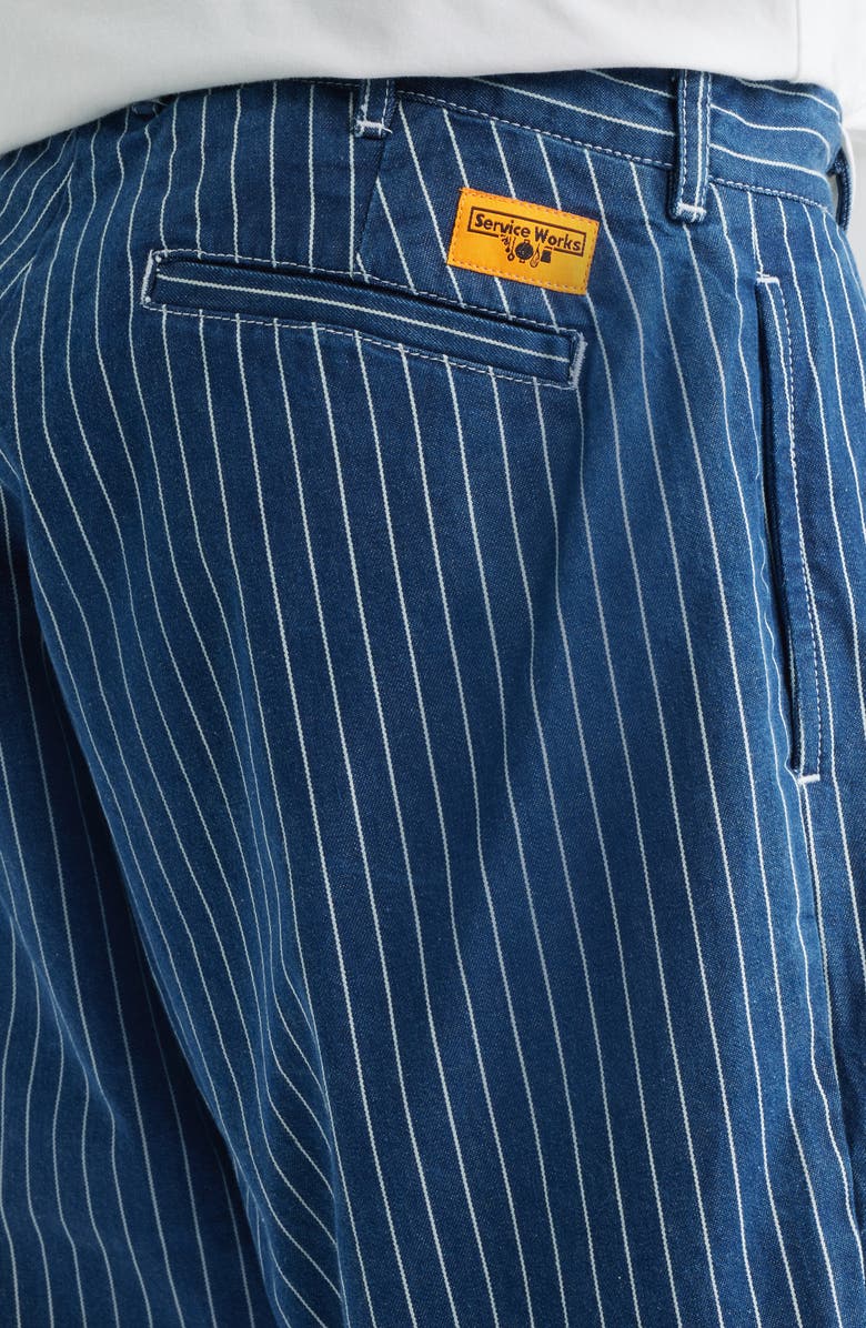Service Works Part Timer Organic Cotton Pinstripe Shorts, Alternate, color, Navy Stripe