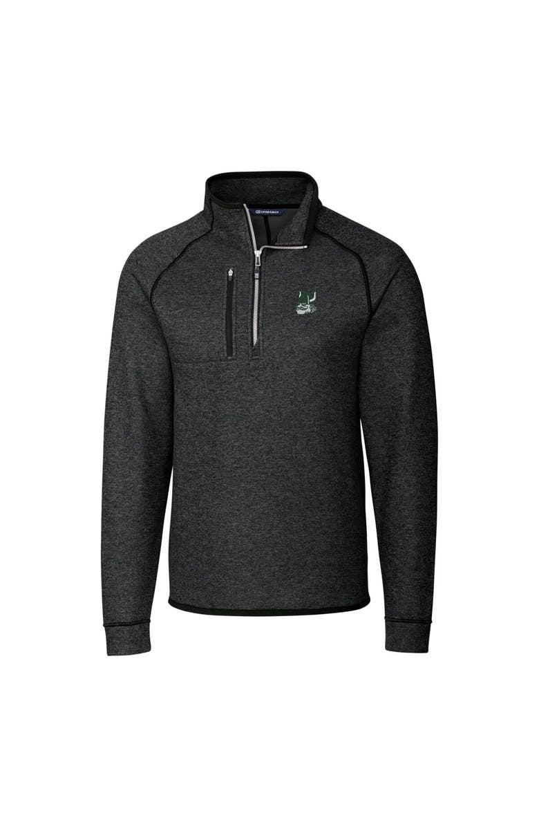 Cutter & Buck Men's Cutter & Buck Heather Charcoal Portland State Vikings Mainsail Sweater-Knit Big & Tall Half-Zip Pullover Jacket, Alternate, color, 