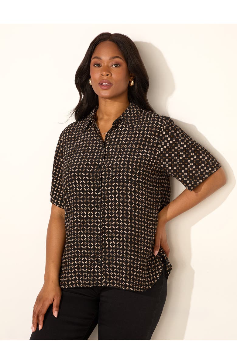 Live Unlimited Geo Print Short Sleeve Shirt, Main, color, Geo Print