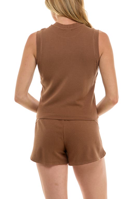 Urban Social Rib Tank Top In Brown