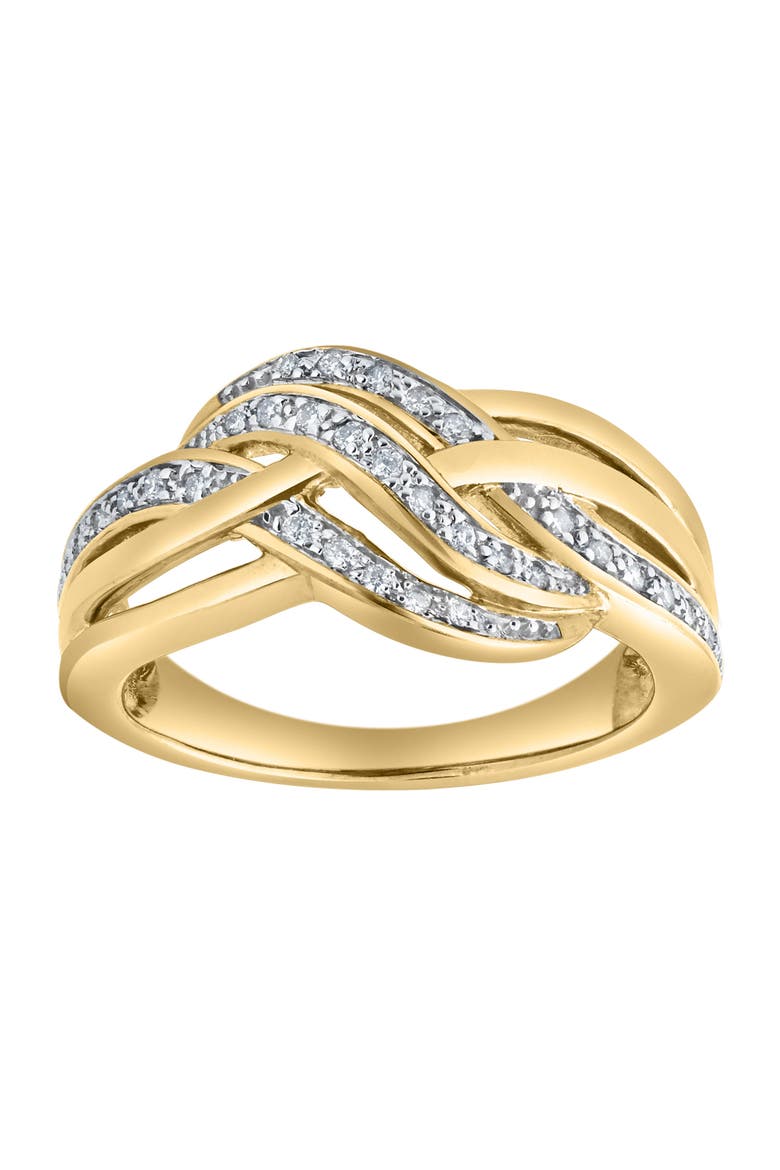 Eterna Knot 0.15 Ct Natural Diamond Knot 10K Gold Ring, Main, color, 10K Yellow Gold