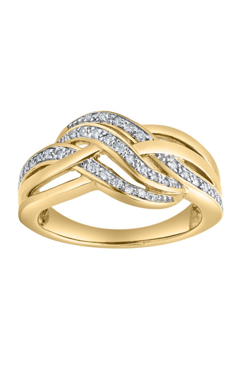 LuvMyJewelry Eterna Knot 0.15 Ct Natural Diamond Knot 10K Gold Ring, Main, color, 10K Yellow Gold
