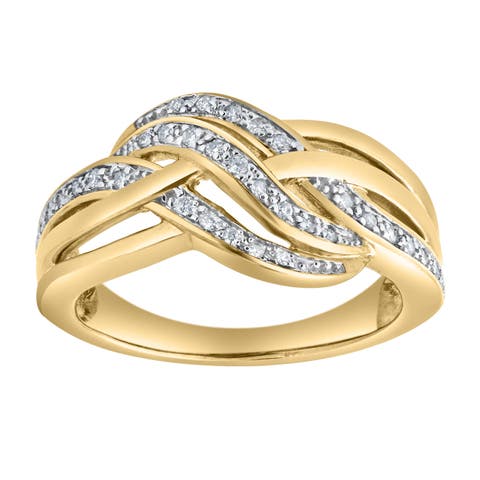 Eterna Knot 0.15 Ct Natural Diamond Knot 10K Gold Ring