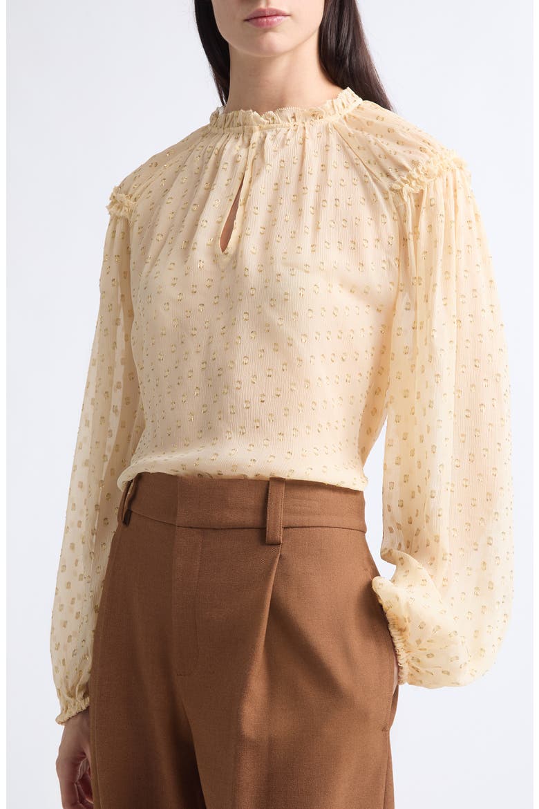 Elspen Long Sleeve Silk Blouse, Alternate, color, PEARL
