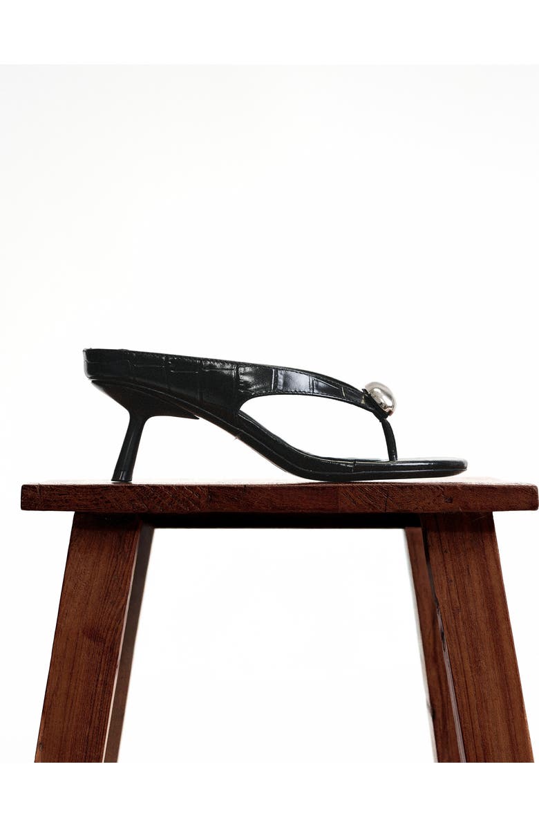 MI/MAI Cristo Croc Jewel Flat Sandals, Alternate, color, Black