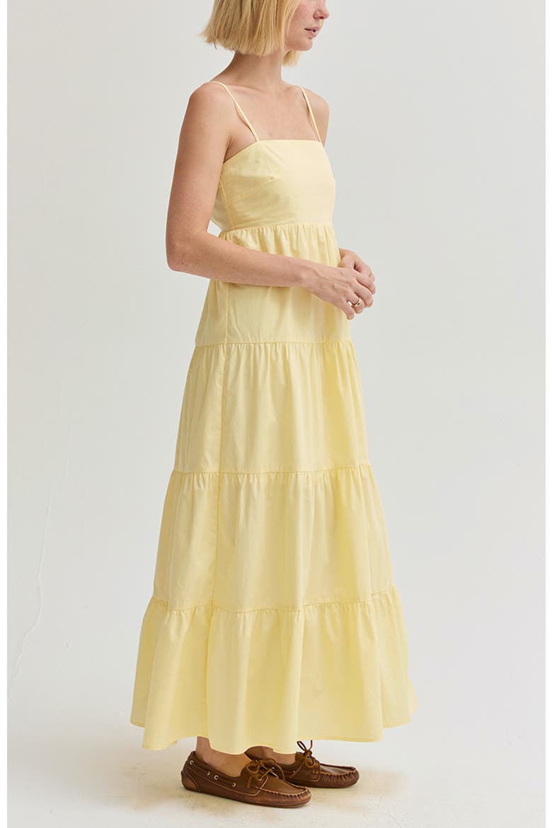 Poplin Tiered Maxi Dress, Alternate, color, Light Yellow